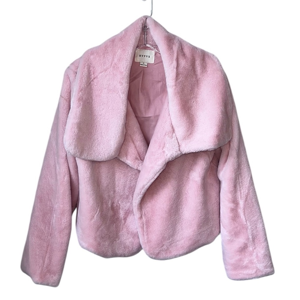 Pink Faux Fur cropped Pink Jacket